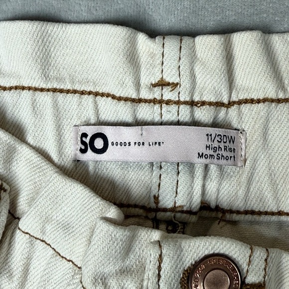 SO Shorts Waist 11/30 Ecru‎ Cream White High Rise Paper Bag Mom Clean Girl NWT - Picture 5 of 8